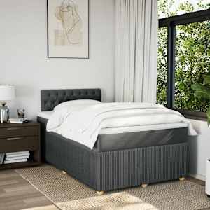 Box spring postel s matrací tmavě šedá 120x190 cm textil - obrázek 4