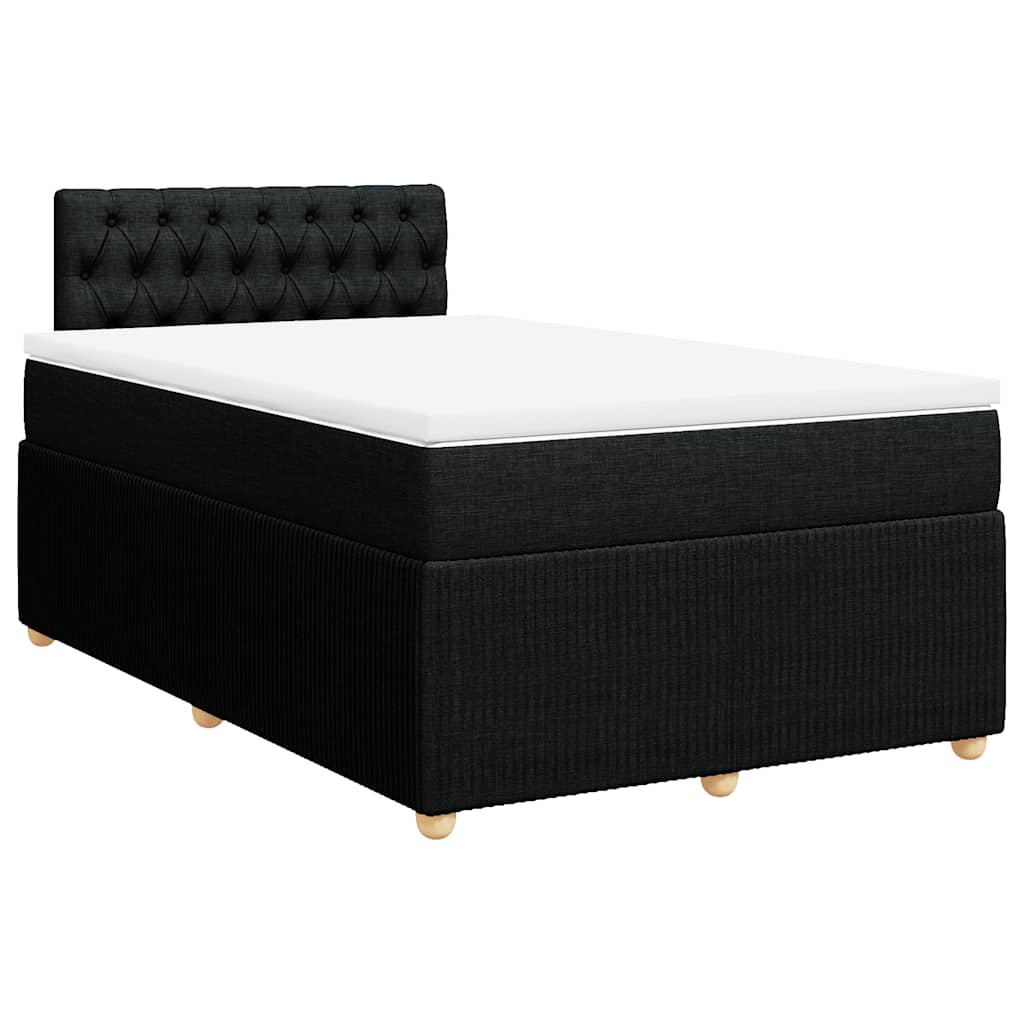 vidaXL Boxspring met matras stof zwart 120x190 cm afbeelding