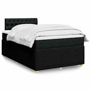 Box spring postel s matrací černá 120x190 cm textil - obrázek 1