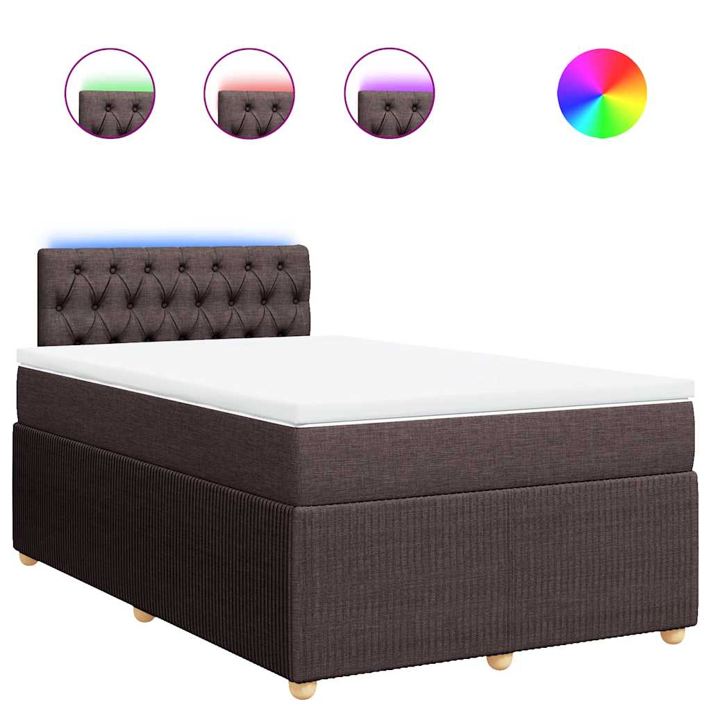 vidaXL Boxspring met matras stof donkerbruin 120x190 cm bruin, foto 3