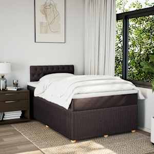 Box spring postel s matrací tmavě hnědá 120x190 cm textil - obrázek 4