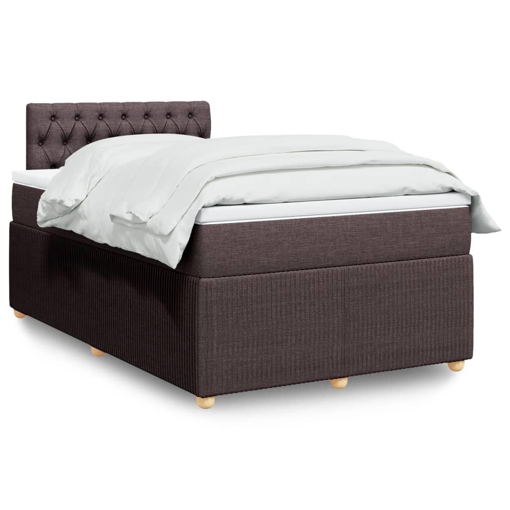 Boxspringbett mit Matratze Dunkelbraun 120×190 cm Stoff