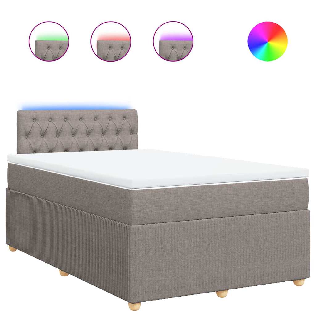 Thumbnail - vidaXL Boxspringbett mit Matratze Taupe 120x190 cm Stoff