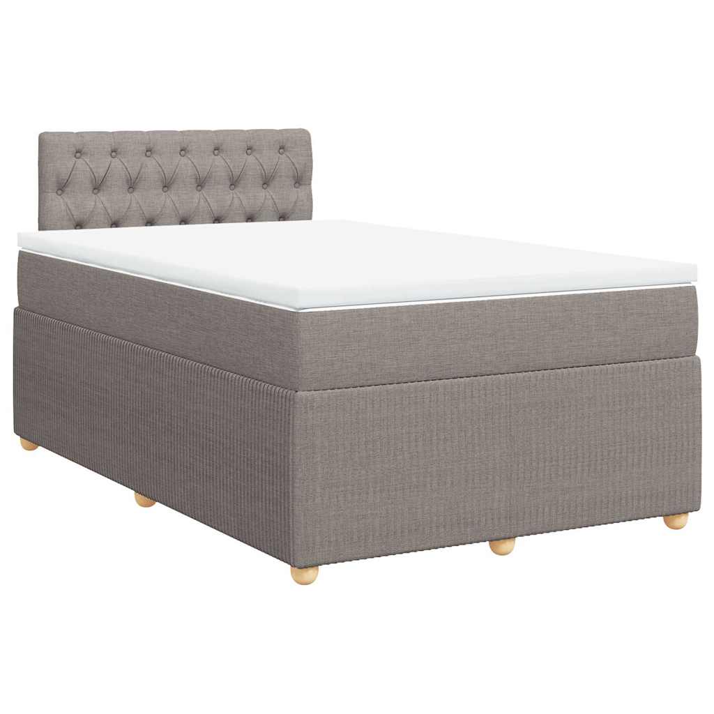 vidaXL Boxspring met matras stof taupe 120x190 cm afbeelding