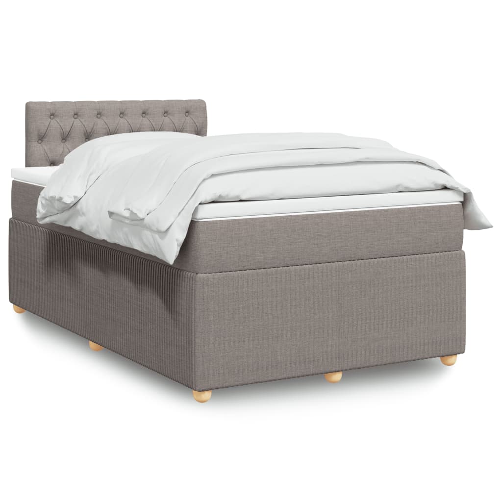 vidaXL Boxspringbett mit Matratze Taupe 120x190 cm Stoff