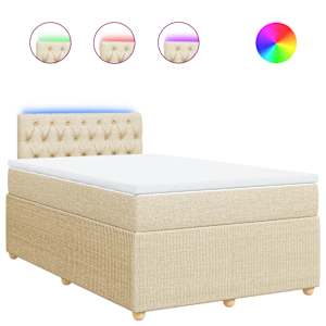 Box spring postel s matrací krémová 120x190 cm textil - obrázek 2