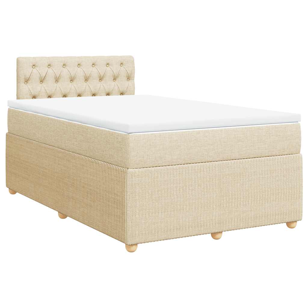 Thumbnail - vidaXL Boxspringbett mit Matratze Creme 120x190 cm Stoff