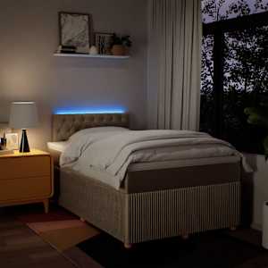 Box spring postel s matrací krémová 120x190 cm textil - obrázek 5