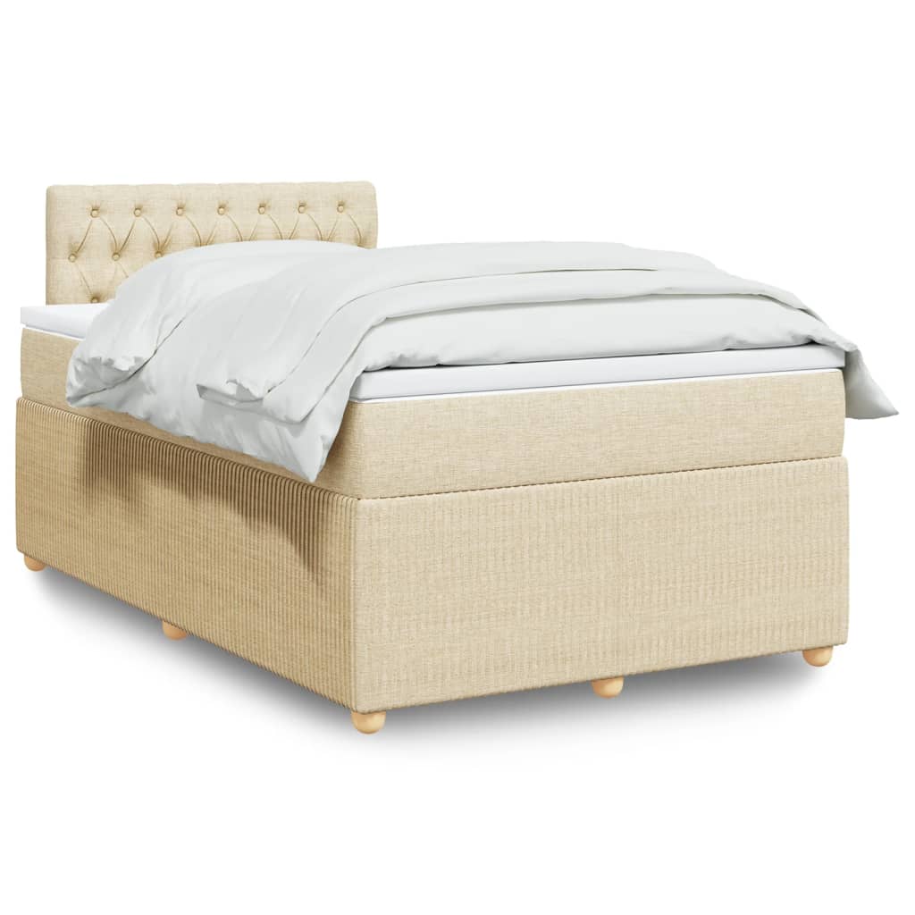 Boxspringbett mit Matratze Creme 120×190 cm Stoff