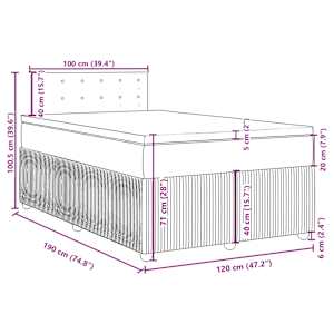 Box spring postel s matrací tmavě šedá 120x190 cm textil - obrázek 18