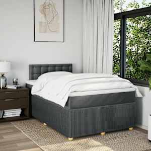 Box spring postel s matrací tmavě šedá 120x190 cm textil - obrázek 4
