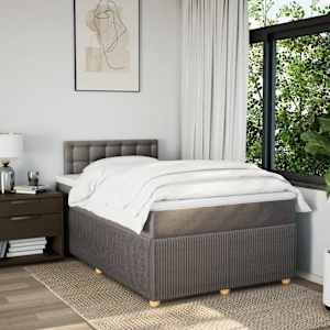 Box spring postel s matrací taupe 120x190 cm textil - obrázek 4