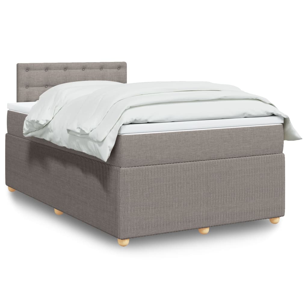 Boxspringbett mit Matratze Taupe 120×190 cm Stoff