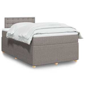 Box spring postelja z vzmetnico taupe 120x190 cm blago
