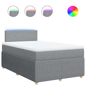 Box spring postel s matrací světle šedá 120 x 200 cm textil - obrázek 2