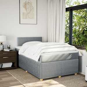 Box spring postel s matrací světle šedá 120 x 200 cm textil - obrázek 4