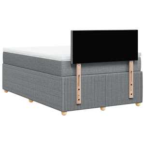 Box spring postel s matrací světle šedá 120 x 200 cm textil - obrázek 8