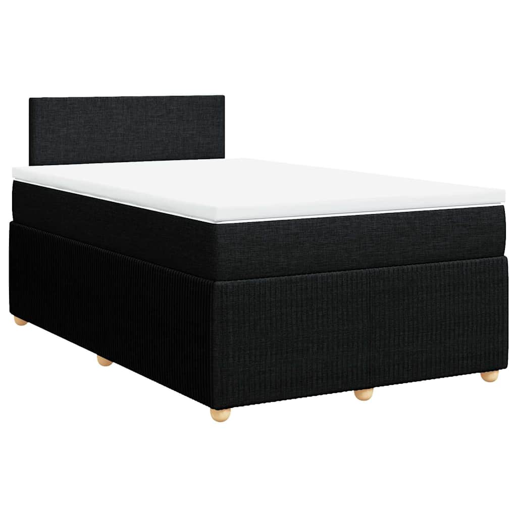 vidaXL Boxspring met matras stof zwart 120x200 cm afbeelding