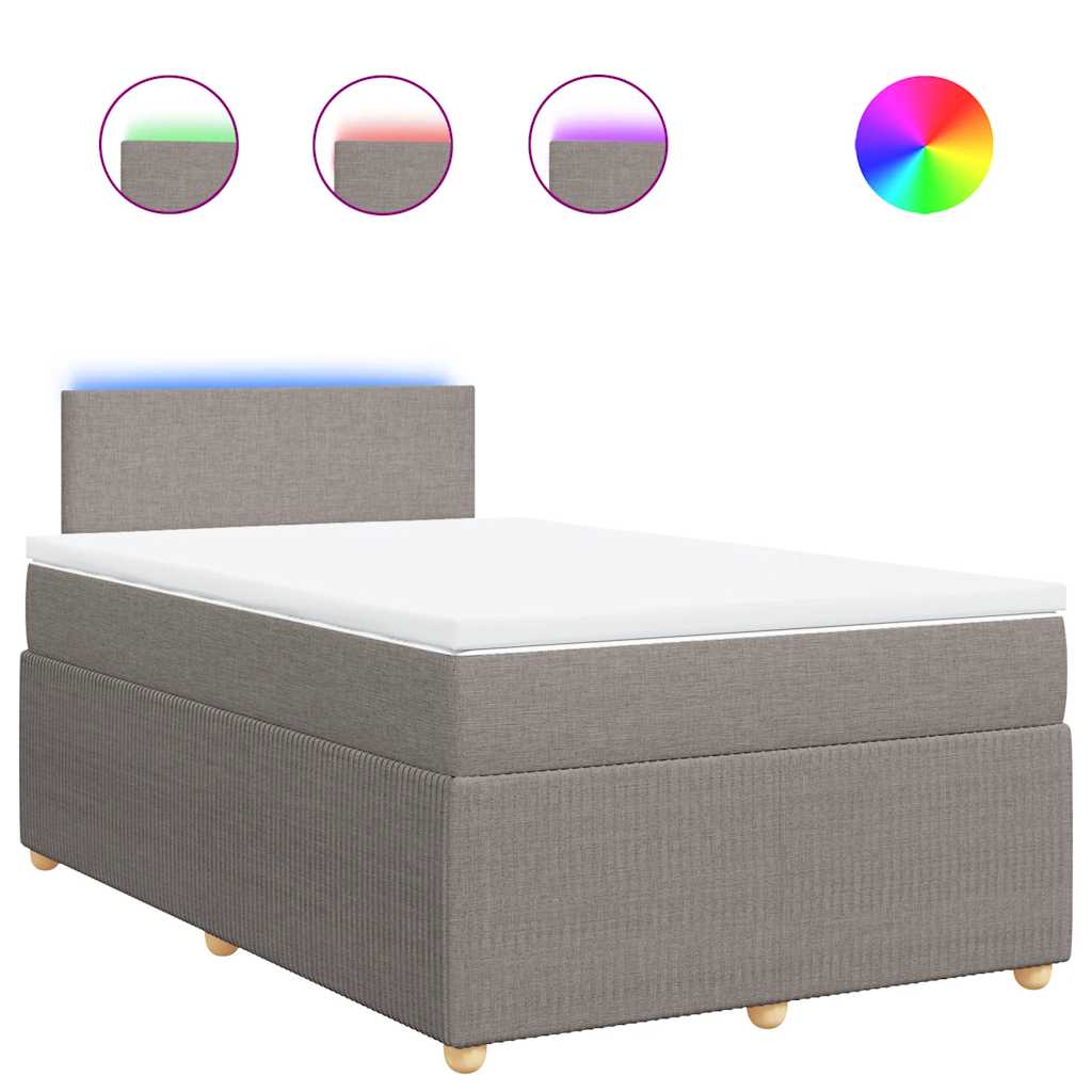 Thumbnail - vidaXL Boxspringbett mit Matratze Taupe 120x200 cm Stoff