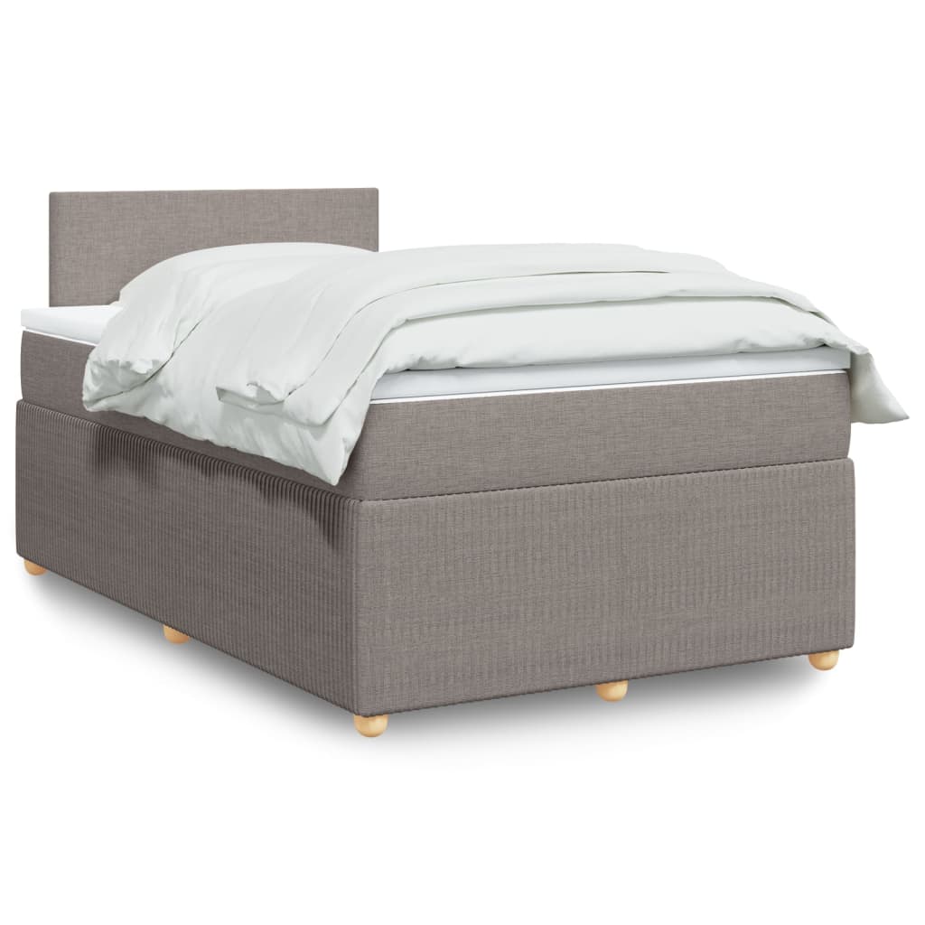 vidaXL Boxspringbett mit Matratze Taupe 120x200 cm Stoff