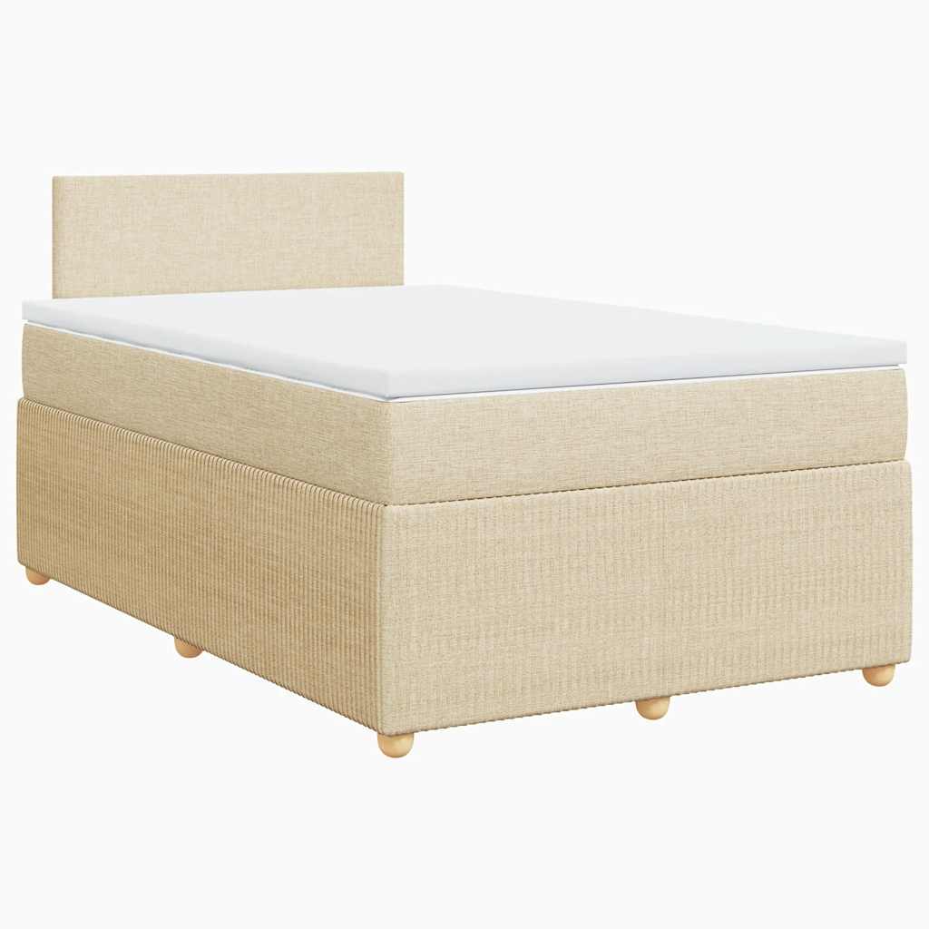 vidaXL Boxspring posteľ s matracom krémový 120x200 cm látka