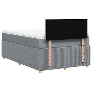 Box spring postel s matrací světle šedá 120 x 200 cm textil - obrázek 8