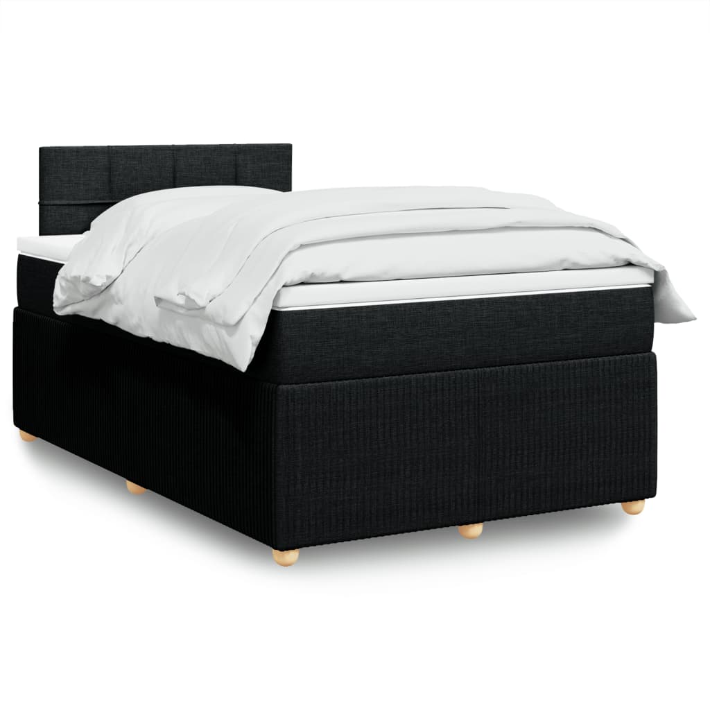 Boxspringbett mit Matratze Schwarz 120×200 cm Stoff