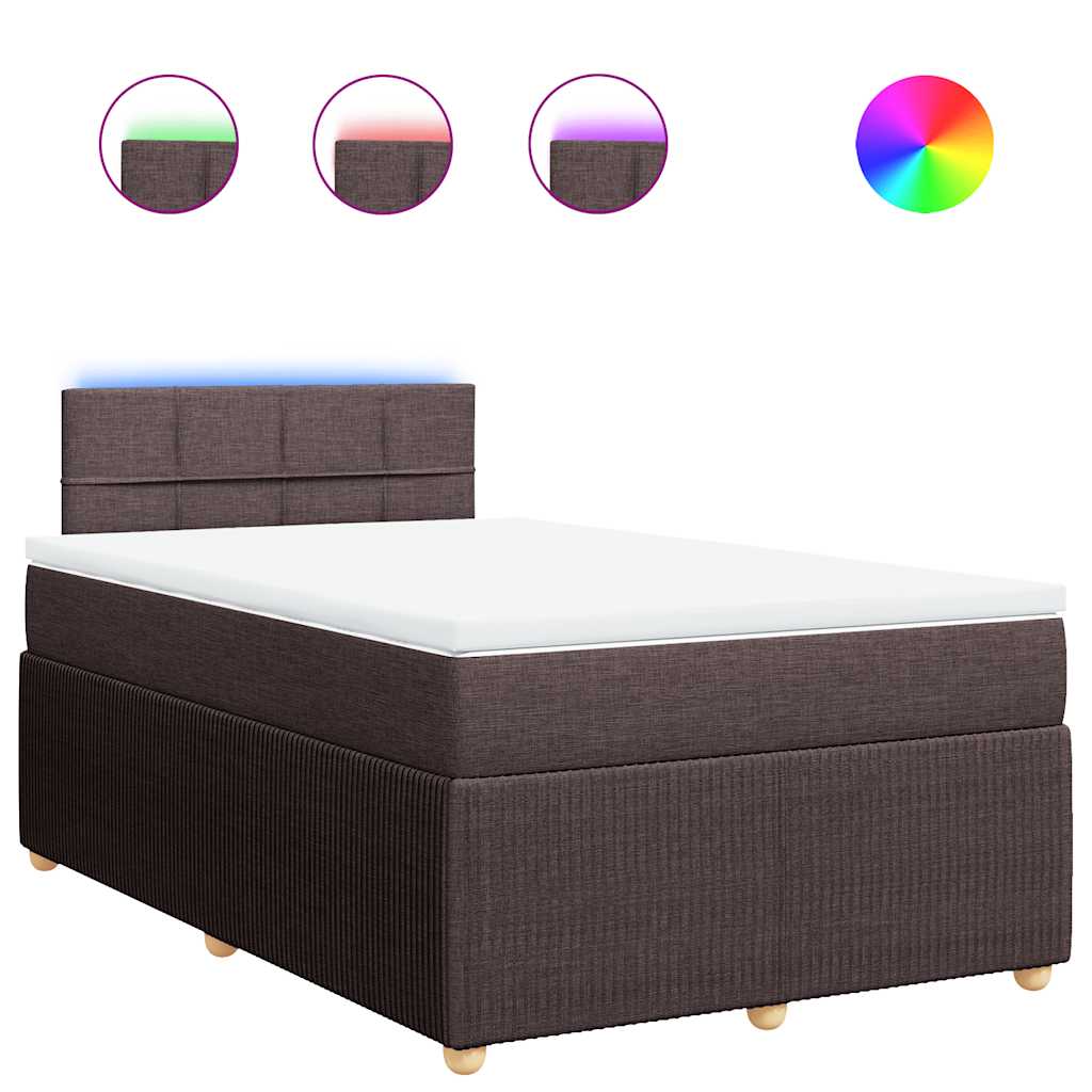 vidaXL Boxspring met matras stof donkerbruin 120x200 cm bruin, foto 3