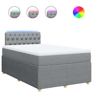 Box spring postel s matrací světle šedá 120 x 200 cm textil - obrázek 2