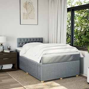Box spring postel s matrací světle šedá 120 x 200 cm textil - obrázek 4