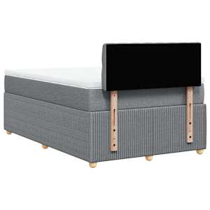 Box spring postel s matrací světle šedá 120 x 200 cm textil - obrázek 8