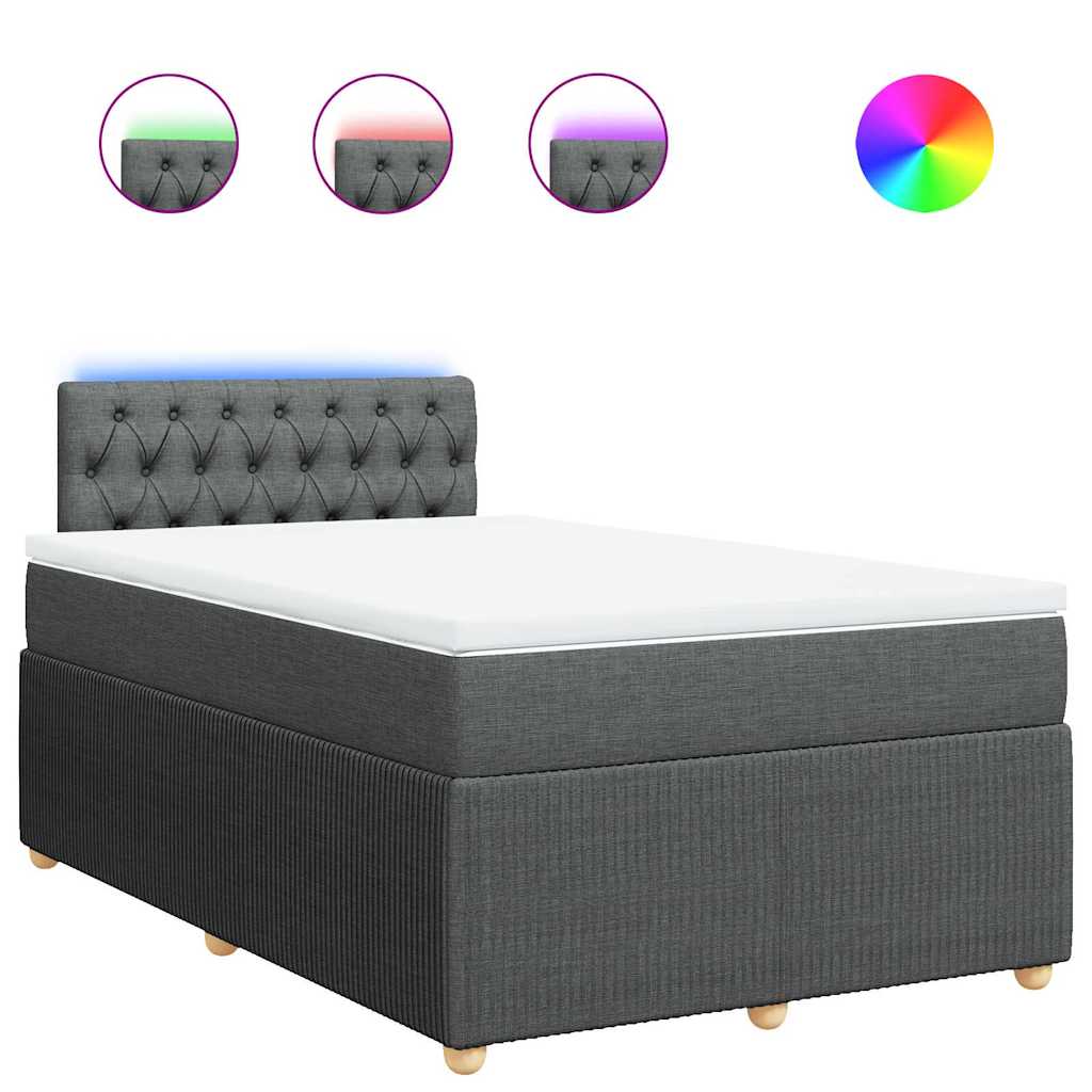 Thumbnail - vidaXL Boxspringbett mit Matratze Dunkelgrau 120x200 cm Stoff