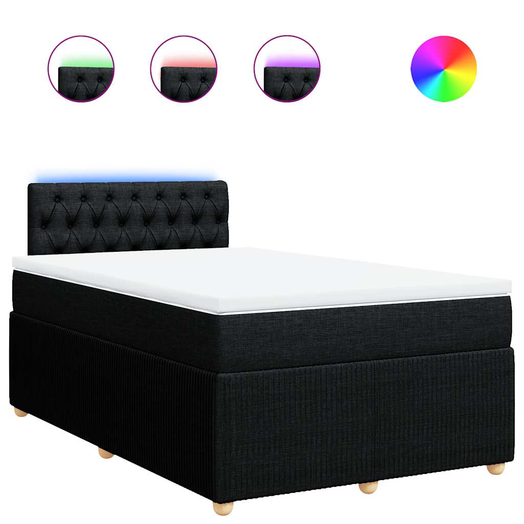 Thumbnail - vidaXL Boxspringbett mit Matratze Schwarz 120x200 cm Stoff
