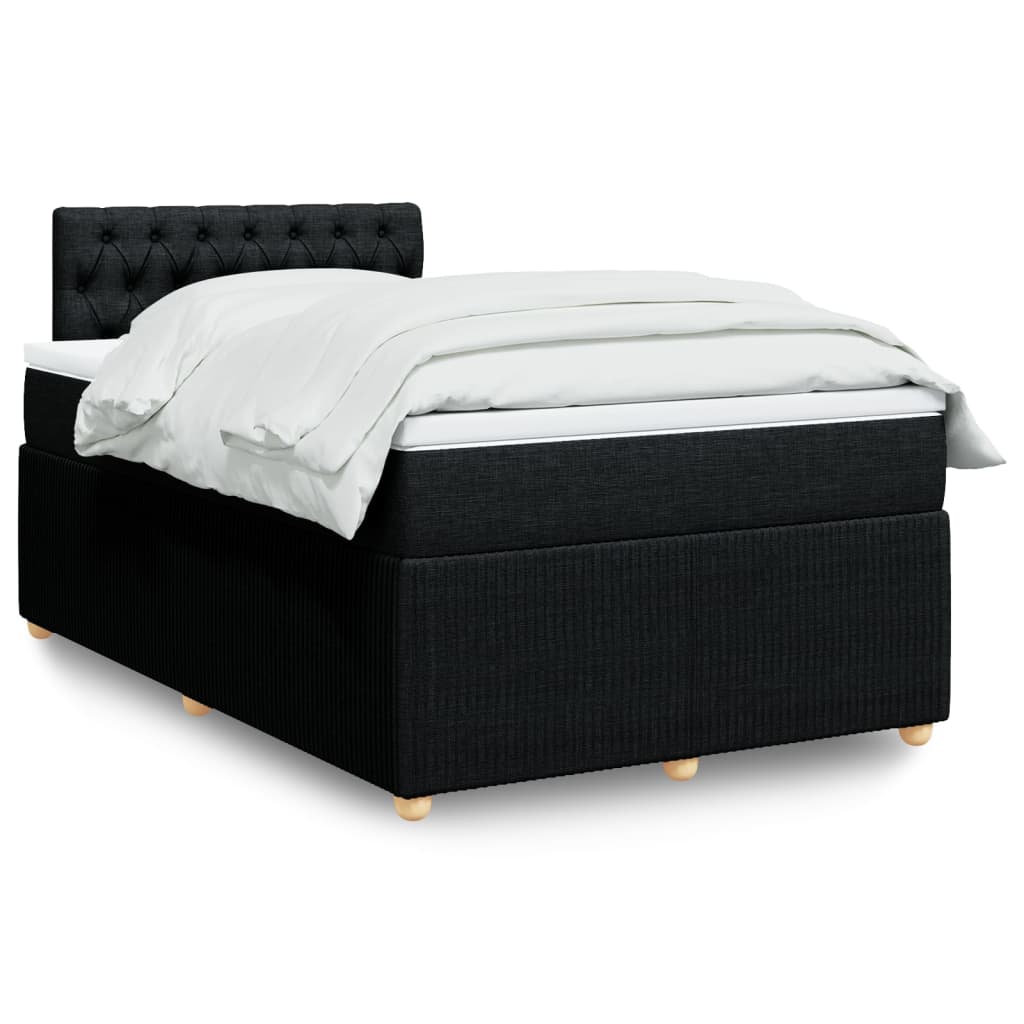 Boxspringbett mit Matratze Schwarz 120×200 cm Stoff