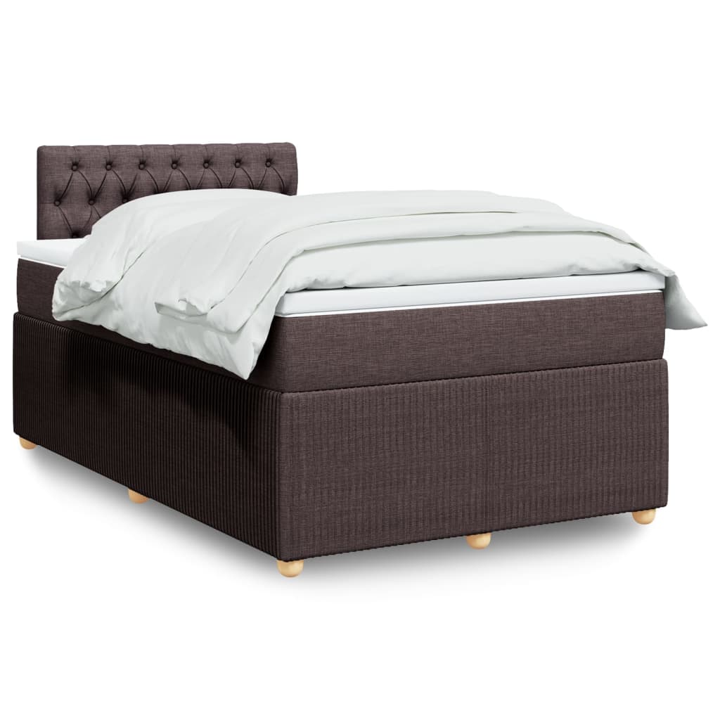 Boxspringbett mit Matratze Dunkelbraun 120×200 cm Stoff