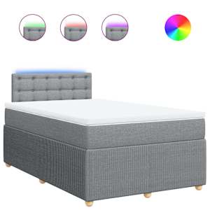 Box spring postel s matrací světle šedá 120 x 200 cm textil - obrázek 2