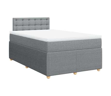 vidaXL Sommier &agrave; lattes de lit avec matelas Gris clair 120x200cm Tissu