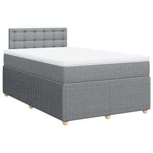 Box spring postel s matrací světle šedá 120 x 200 cm textil - obrázek 3