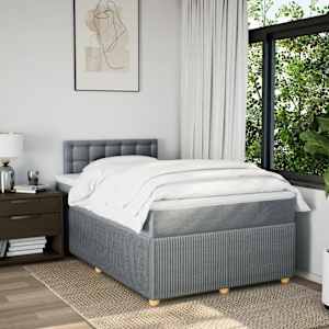 Box spring postel s matrací světle šedá 120 x 200 cm textil - obrázek 4