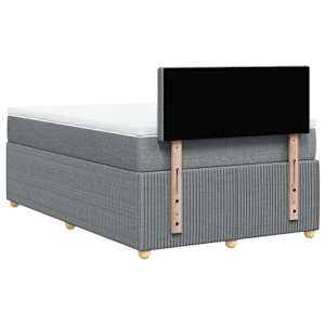 Box spring postel s matrací světle šedá 120 x 200 cm textil - obrázek 8