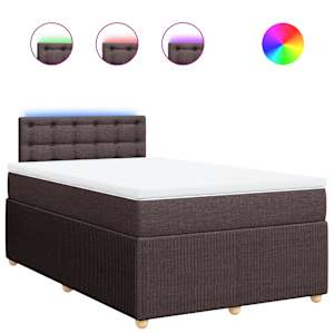 Box spring postel s matrací tmavě hnědá 120x200 cm textil - obrázek 2