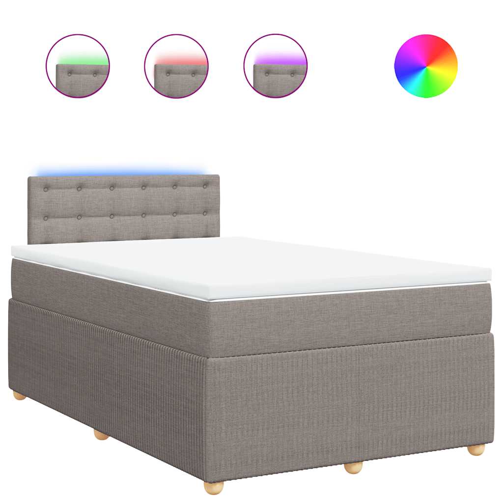 vidaXL Boxspring met matras stof taupe 120x200 cm, foto 3