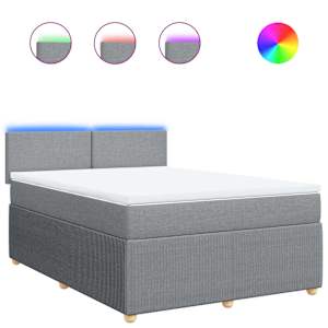 Box spring postel s matrací světle šedá 140 x 190 cm textil - obrázek 2