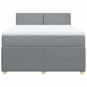 Box spring postel s matrací světle šedá 140 x 190 cm textil - obrázek 6