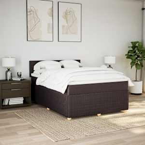 Box spring postel s matrací tmavě hnědá 140x190 cm textil - obrázek 4