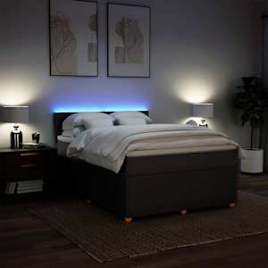 Box spring postel s matrací tmavě hnědá 140x190 cm textil - obrázek 5