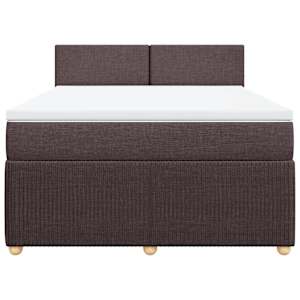 Box spring postel s matrací tmavě hnědá 140x190 cm textil - obrázek 6