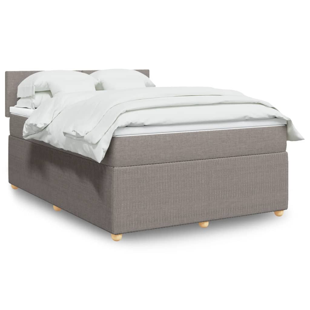 Boxspringbett mit Matratze Taupe 140×190 cm Stoff