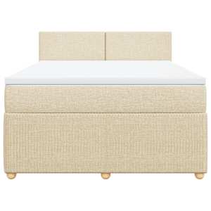 Box spring postel s matrací krémová 140x190 cm textil - obrázek 6