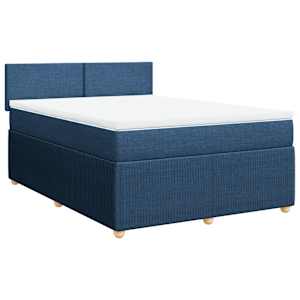 Box spring postel s matrací modrá 140x190 cm textil - obrázek 3